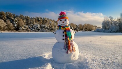 Obraz premium snowman in the snow