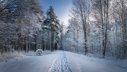 Fototapeta premium winter road in the forest