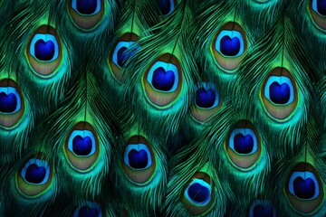 Obraz premium Peacock feather wallpaper, peacock feather background, peacock feather pattern
