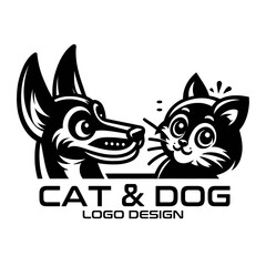 Cat and Dog Vector Logo Design
