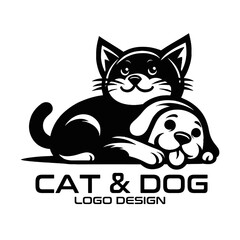 Cat and Dog Vector Logo Design