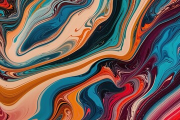 Obraz premium Vibrant Abstract Art with Fluid Marbling and Elegant Textures