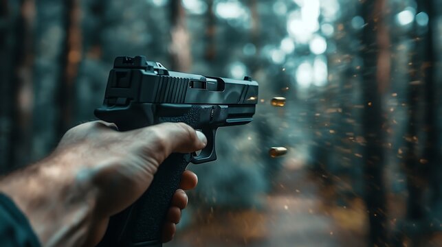 Hand holding a gun