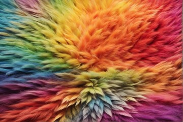 Obraz premium Rainbow Fur Texture, Rainbow Fur Texture Background, Colorful Fur Texture, Fluffy Fur Texture, Fluffy Fur Background, AI Generative