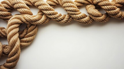 Fototapeta premium Beautifully crafted hemp rope knots weave together, creating a unique texture