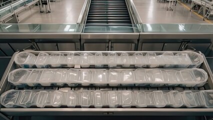 Fototapeta premium moving escalator in the airport