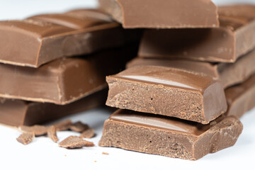 Natural Organic Vegan Lactose-Free Low Carb Gluten-Free Chocolate White Background.