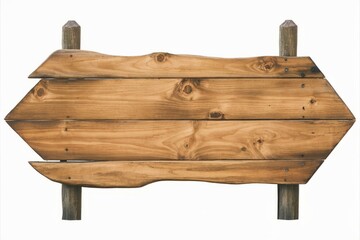 Rustic Wooden Signpost: A weathered wooden signpost with two posts and an arrow-shaped board, ready to point the way to adventure or mark a new beginning.  