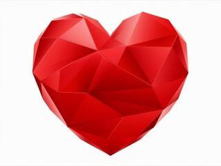 Red Low Poly Heart: A symbol of love and passion. Geometric heart shape, perfect for Valentine's Day, romantic designs, and more.