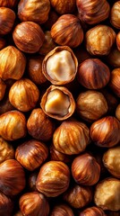 Obraz premium hazelnuts on a wooden background
