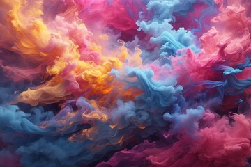 Obraz premium Pink And Blue Smoke Wallpaper, Smoke Background, Smoke Effects Background, Smoke wallpapers, Colorful Smoke Background, Abstract Smoke Wallpapers, AI Generative
