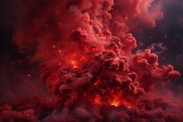 Obraz premium Red Smoke Wallpaper, Smoke Background, Smoke Effects Background, Smoke wallpapers, Colorful Smoke Background, Abstract Smoke Wallpapers, AI Generative