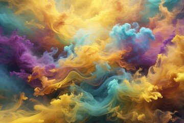 Obraz premium Iridescent Smoke Wallpaper, Holographic Smoke Background, Pastel Smoke Effects Background, Smoke Wallpapers, Colorful Smoke Background, Abstract Smoke Wallpapers, AI Generative