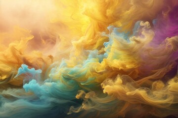 Fototapeta premium Iridescent Smoke Wallpaper, Holographic Smoke Background, Pastel Smoke Effects Background, Smoke Wallpapers, Colorful Smoke Background, Abstract Smoke Wallpapers, AI Generative