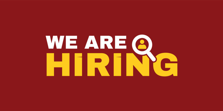 We're Hiring Join Our Team Banner Template. Business Recruiting Concept. Open Vacancy Design Template with Grunge Red Color
