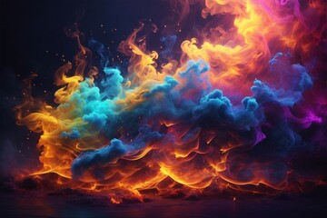 Fototapeta premium Neon Smoke Wallpaper, Neon Smoke Background, Smoke Effects Background, Smoke Wallpapers, Smoke Background, Abstract Smoke Wallpapers, AI Generative