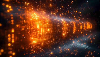 Fototapeta premium Quantum Cybersecurity Fortress, digital security system powered by quantum cryptography.