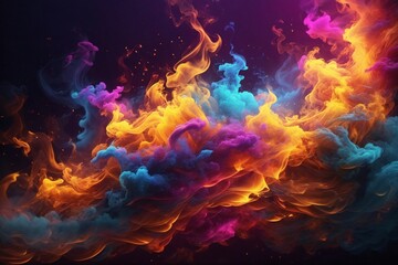 Fototapeta premium Neon Smoke Wallpaper, Neon Smoke Background, Smoke Effects Background, Smoke Wallpapers, Smoke Background, Abstract Smoke Wallpapers, AI Generative