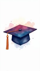 Celebrating academic achievement with a colorful graduation cap and tassel design