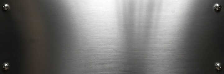 Brushed metal plate with dramatic lighting casting reflections, metal, reflection