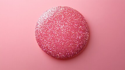 Pink glitter circle on a pink background , shiny, sparkly, girly, vibrant, festive, glamorous, decoration, abstract, texture