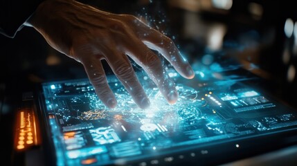 businessman hand working with new modern computer and business strategy as concept