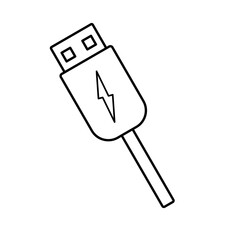 usb charger icon vector illustration sign logo symbol, isolated on white