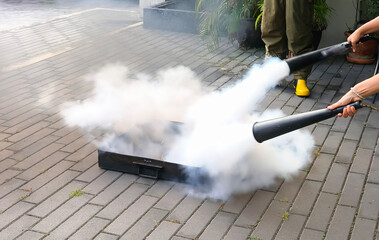 Practice extinguishing fires using a fire extinguisher.