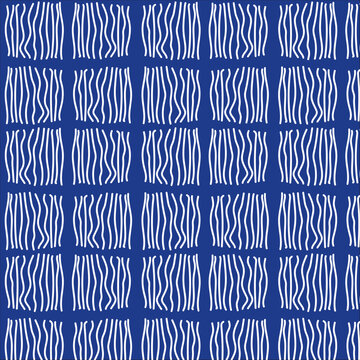 Seamless minimalism pattern fabric blue and white