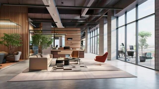 Modern open concept Design of lobby meeting rooms and reception area