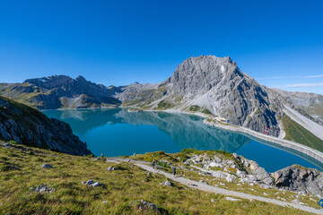 Naklejka premium Lünersee in the Brandertal, State of Vorarlberg, Austria