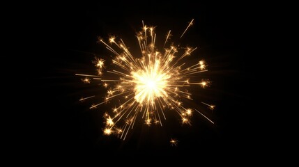 Fototapeta premium Cheap beautiful large fireworks, white-yellow, in the night sky, background texture
