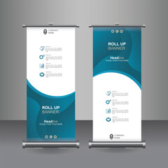 Vertical Business Roll Up  Banner Design, Signboard Advertising Brochure Flyer Template Vector X-banner and Street Business Flag of Convenience, Layout Background.
