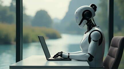 Naklejka premium artificial intelligence training AI