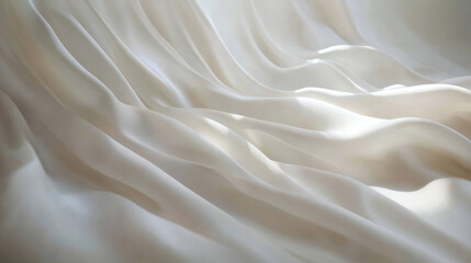 Fototapeta premium Flowing white silk fabric with smooth texture