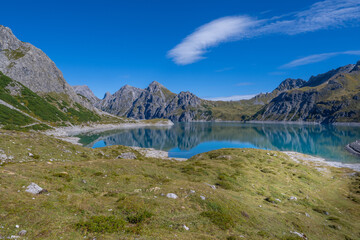 Lünersee in the Brandertal, State of Vorarlberg, Austria