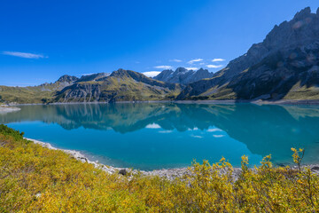 Fototapeta premium Lünersee in the Brandertal, State of Vorarlberg, Austria