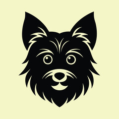 Affenpinscher  dog head silhouette, perfect for pet-themed designs and branding projects,  ideal for logos, artwork, and digital creations, pet-related projects, perfect for canine lovers 