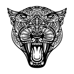 Leopard head mandala arts isolated on white background