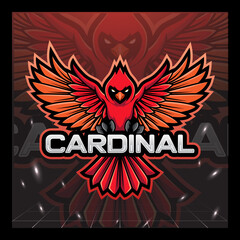 Cardinal bird mascot e sport logo design