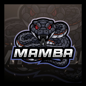 The black mamba snake mascot e sport logo design