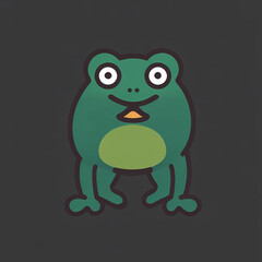Obraz premium a Whimsical ,Minimal Illustration of a Happy Smiling Frog 