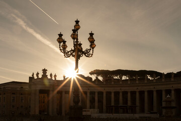 Vatican, Rome, Italy: Early morning sunrise at St. Peter's Square 