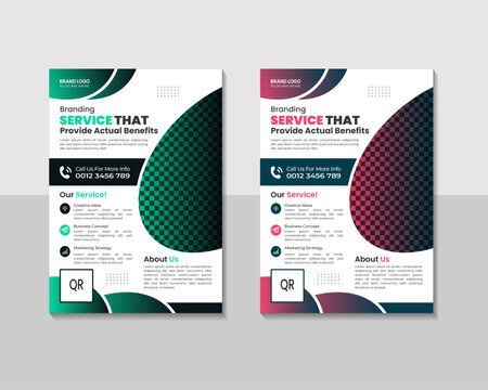 corporate business flyer template design with set colorful, modern a4 flyer for print vector layout, promotion, advertise, publication,