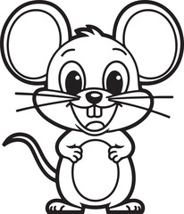 Happy Mouse with a Wide Smile Vector Illustration - Cute Joyful Mouse Design

