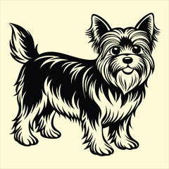 Dog black silhouette vector with white background