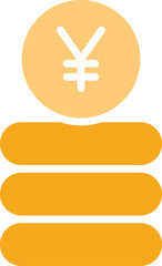 Stack of Yen Money Coins Icon
