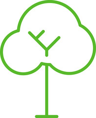 tree icon line illustration