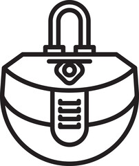 Handbag Icon Line Illustration