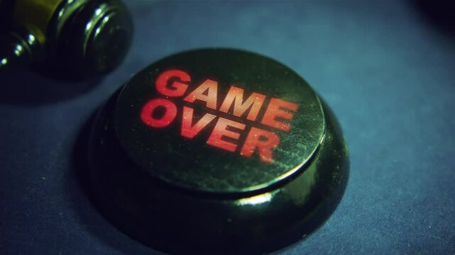 Judge's gavel strike and Game Over text